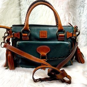 Dooney & Bourke purse Hunter Green leather Nubuck Satchel Bag